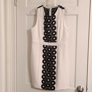 Formal black and white dress